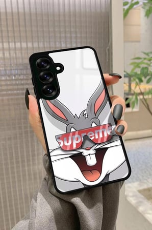 Samsung Galaxy S25 Uyumlu Bugs Bunny Tasarımlı Parlak Silikon Kılıf