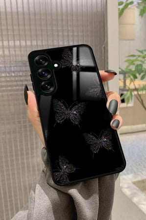 Samsung Galaxy S25 Uyumlu Kelebek Tasarımlı Parlak Silikon Kılıf