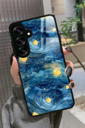 Samsung Galaxy S25 Uyumlu Van Gogh Tasarımlı Parlak Silikon Kılıf