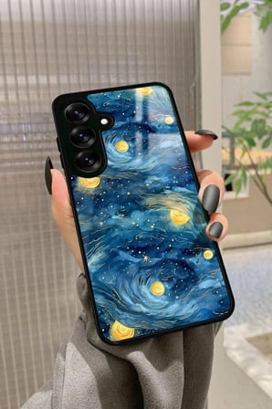 Samsung Galaxy S25 Uyumlu Van Gogh Tasarımlı Parlak Silikon Kılıf