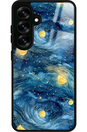 Samsung Galaxy S25 Uyumlu Van Gogh Tasarımlı Parlak Silikon Kılıf