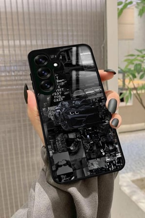 Samsung Galaxy S25 Uyumlu Araba Posteri Tasarımlı Parlak Silikon Kılıf