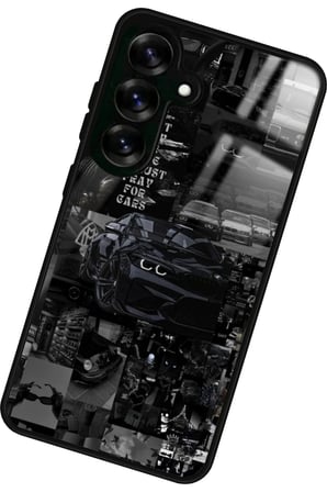 Samsung Galaxy S25 Uyumlu Araba Posteri Tasarımlı Parlak Silikon Kılıf
