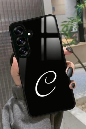 Samsung Galaxy S25 Uyumlu C Harfi Yazılı Parlak Silikon Kılıf