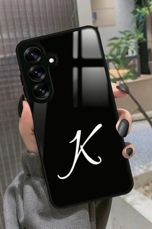 Samsung Galaxy S25 Uyumlu K Harfi Yazılı Parlak Silikon Kılıf
