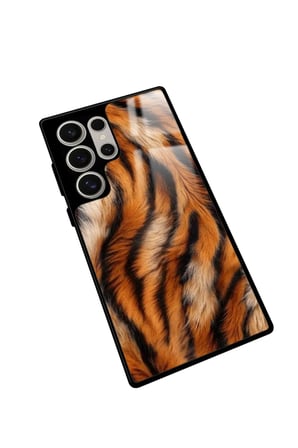 Samsung Galaxy S22 Ultra Uyumlu Sarı Leopar Tasarımlı Parlak Silikon Kılıf