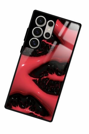 Samsung Galaxy S22 Ultra Uyumlu Dudak Tasarımlı Parlak Silikon Kılıf
