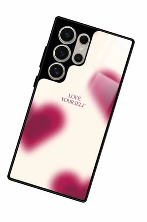 Samsung Galaxy S22 Ultra Uyumlu Love Yazılı Parlak Silikon Kılıf