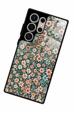 Samsung Galaxy S22 Ultra Uyumlu Karışık Çiçek Tasarımlı Parlak Silikon Kılıf