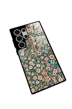 Samsung Galaxy S22 Ultra Uyumlu Karışık Çiçek Tasarımlı Parlak Silikon Kılıf