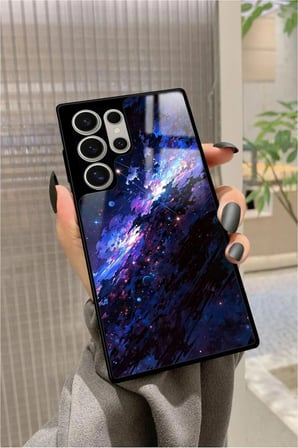 Samsung Galaxy S22 Ultra Uyumlu Soyut Sanat Tasarımlı Parlak Silikon Kılıf