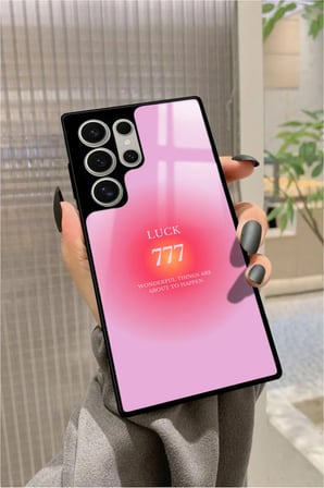 Samsung Galaxy S22 Ultra Uyumlu 777 Yazılı Parlak Silikon Kılıf