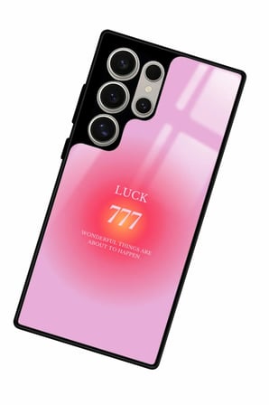 Samsung Galaxy S22 Ultra Uyumlu 777 Yazılı Parlak Silikon Kılıf