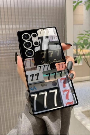 Samsung Galaxy S22 Ultra Uyumlu 777 Yazılı Parlak Silikon Kılıf