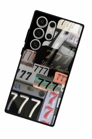 Samsung Galaxy S22 Ultra Uyumlu 777 Yazılı Parlak Silikon Kılıf