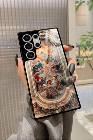 Samsung Galaxy S22 Ultra Uyumlu Rönesans Tasarımlı Parlak Silikon Kılıf