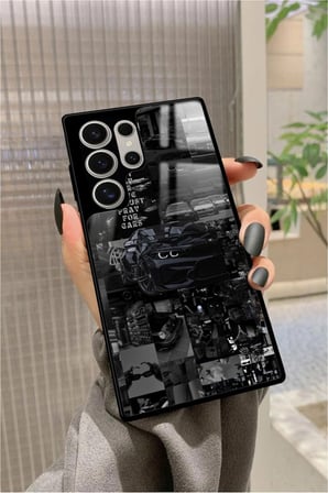 Samsung Galaxy S22 Ultra Uyumlu Araba Posteri Tasarımlı Parlak Silikon Kılıf