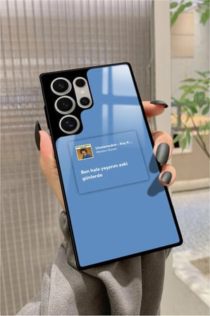 Samsung Galaxy S22 Ultra Uyumlu Müslüm Gürses Şarkı Sözü Tasarımlı Parlak Silikon Kılıf