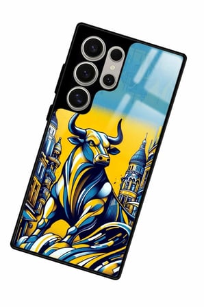 Samsung Galaxy S22 Ultra Uyumlu Kadıköy Boğası Tasarımlı Parlak Silikon Kılıf