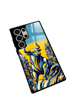 Samsung Galaxy S22 Ultra Uyumlu Kadıköy Boğası Tasarımlı Parlak Silikon Kılıf