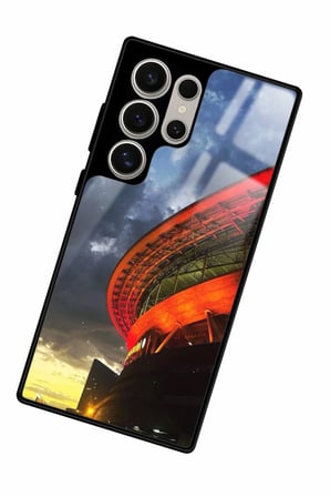 Samsung Galaxy S22 Ultra Uyumlu Stadyum Tasarımlı Parlak Silikon Kılıf