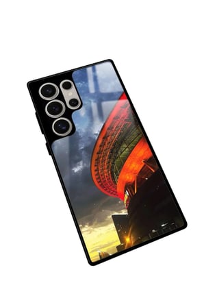 Samsung Galaxy S22 Ultra Uyumlu Stadyum Tasarımlı Parlak Silikon Kılıf