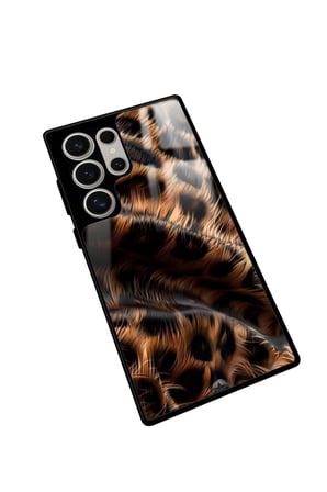 Samsung Galaxy S24 Ultra Uyumlu Kahverengi Leopar Tasarımlı Parlak Silikon Kılıf