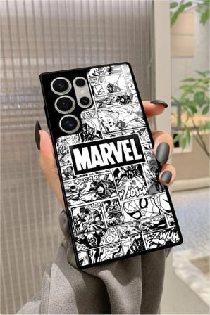 Samsung Galaxy S24 Ultra Uyumlu Marvel Tasarımlı Parlak Silikon Kılıf
