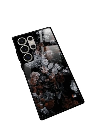 Samsung Galaxy S24 Ultra Uyumlu Beyaz Çiçek Tasarımlı Parlak Silikon Kılıf