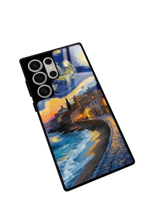 Samsung Galaxy S24 Ultra Uyumlu Van Gogh Tasarımlı Parlak Silikon Kılıf