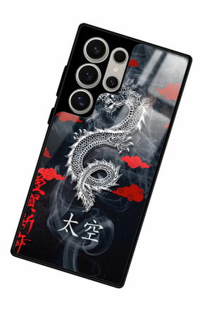 Samsung Galaxy S24 Ultra Uyumlu Dragon Tasarımlı Parlak Silikon Kılıf