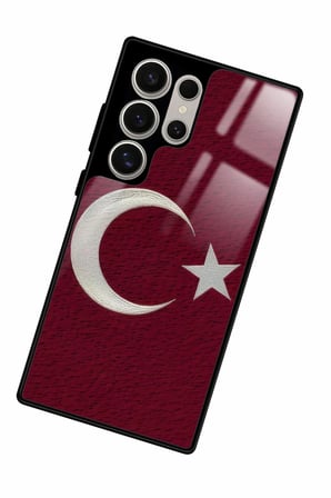 Samsung Galaxy S24 Ultra Uyumlu Türk Bayrağı Tasarımlı Parlak Silikon Kılıf