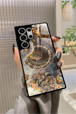 Samsung Galaxy S24 Ultra Uyumlu Rönesans Tasarımlı Parlak Silikon Kılıf