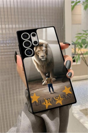Samsung Galaxy S24 Ultra Uyumlu Aslan Tasarımlı Parlak Silikon Kılıf