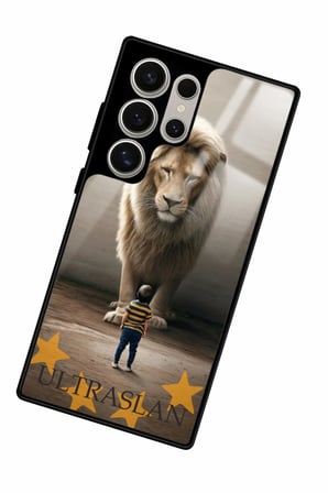 Samsung Galaxy S24 Ultra Uyumlu Aslan Tasarımlı Parlak Silikon Kılıf