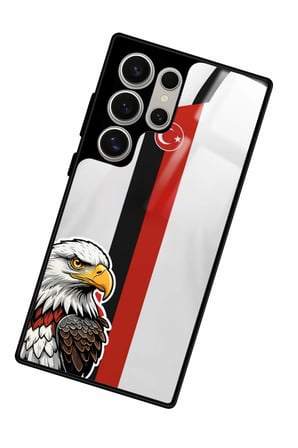 Samsung Galaxy S24 Ultra Uyumlu Kartal Tasarımlı Parlak Silikon Kılıf