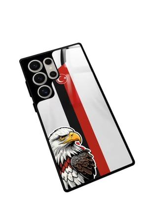 Samsung Galaxy S24 Ultra Uyumlu Kartal Tasarımlı Parlak Silikon Kılıf