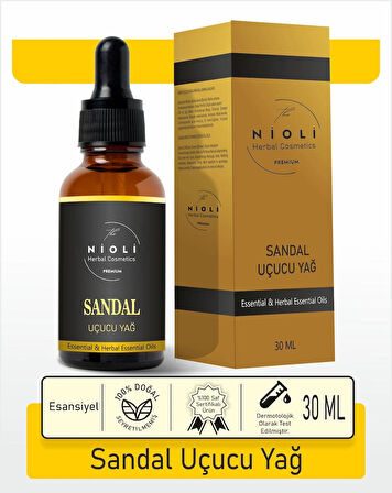 Nioli Sandal Esansiyel Uçucu Yağ Buhurdanlık Yağı Aromaterapi Yağı 30 ML