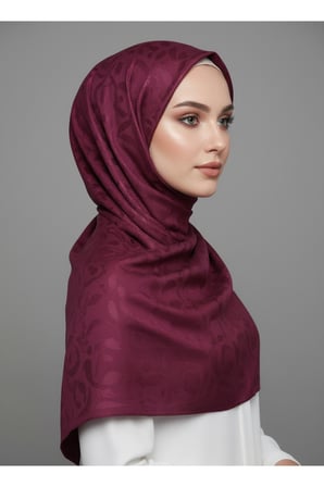 Pamuk Gül Desenli Fileli Trend Pembe Şal 75x190