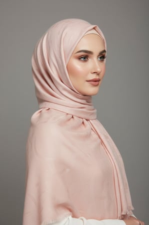 Pamuk Gül Desenli Fileli Trend Pembe Şal 75x190