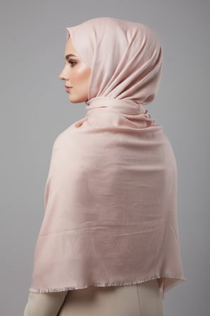 Pamuk Gül Desenli Fileli Trend Pembe Şal 75x190