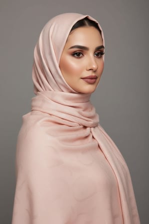 Pamuk Gül Desenli Fileli Trend Pembe Şal 75x190