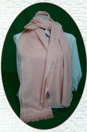 Pamuk Gül Desenli Fileli Trend Pembe Şal 75x190