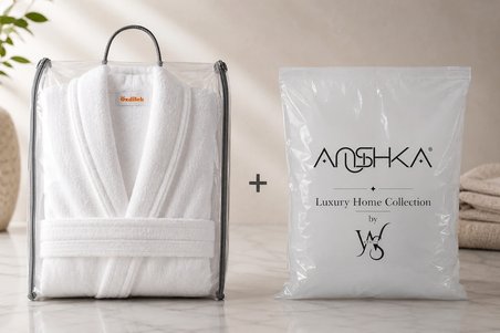 Özdilek Unisex Bornoz + ANUSHKA Fermuarlı Saklama Kılıfı | %100 Pamuk | Yumuşak ve Yüksek Su Emici | Otel Kalitesinde | Hediye Kılıf Dahil
