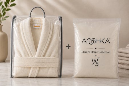 Özdilek Unisex Bornoz + ANUSHKA Fermuarlı Saklama Kılıfı | %100 Pamuk | Yumuşak ve Yüksek Su Emici | Otel Kalitesinde | Hediye Kılıf Dahil