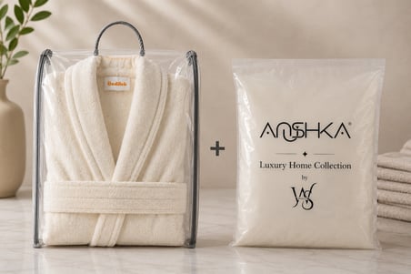 Özdilek Unisex Bornoz + ANUSHKA Fermuarlı Saklama Kılıfı | %100 Pamuk | Yumuşak ve Yüksek Su Emici | Otel Kalitesinde | Hediye Kılıf Dahil
