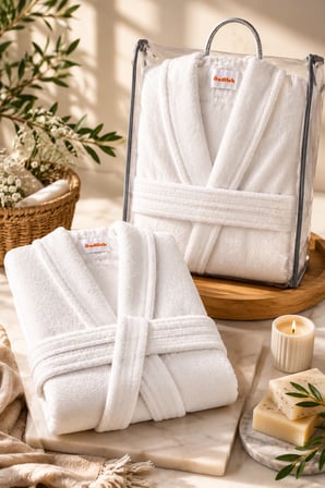 Özdilek Unisex Bornoz + ANUSHKA Fermuarlı Saklama Kılıfı | %100 Pamuk | Yumuşak ve Yüksek Su Emici | Otel Kalitesinde | Hediye Kılıf Dahil