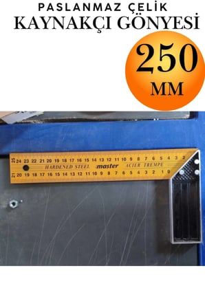 Alüminyum L Gönye Sarı Gönye Cetvel Kaynak Kaynakçı Marangoz Gönyesi 250 mm Profesyonel 90 Derece Dik Açı Ölçer Cetveli İnşaat Ustası Metal Demir İşleme Cetvelleri El Aletleri Ölçü Aleti Takımı 25cm
