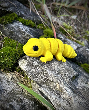 Oyuncak Leopar Kertenkelesi – Çölün Altın Deseni! 🌵🌞🦎🌟3D Hareketli Organik Model - Orta Boy