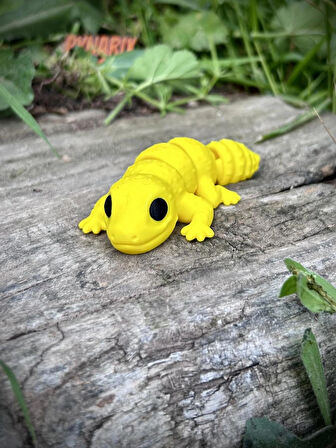 Oyuncak Leopar Kertenkelesi – Çölün Altın Deseni! 🌵🌞🦎🌟3D Hareketli Organik Model - Orta Boy